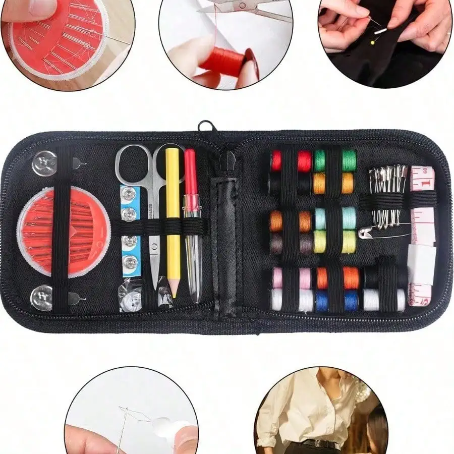 1Pc Portable Sewing Kit, Multi-Color Thread Household Sewing Supplies Storage Case, DIY Mending Repair Tools & Accessories (Random Thread Colors), Emergency Clothes Fix Set For Home, Travel & Dorm, Ideal For Embroidery Beginners & Birthday Gift view 5