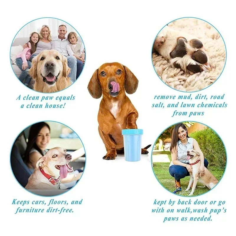 Durable Soft Silicone Pet Paw Cleaner Cup Portable Dog Cat Foot Washer Grooming Cleaning Cup Puppy Paw Washing Tool Pet Supplies
