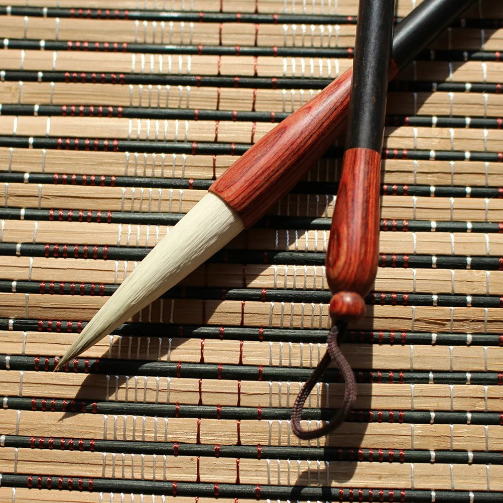 

3Pcs Ebony Wolf Sheep Hair Chinese Writing Brush Set Small Medium Large Traditional Calligraphy Drawing Painting Tools