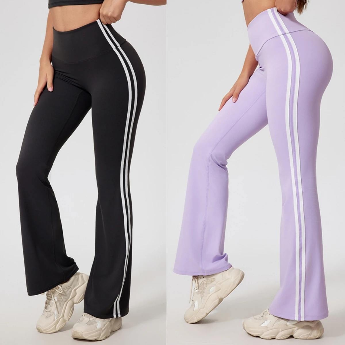 

High Waist Wide Leg Yoga Pants Seamless Fitness Workout Tights Gym Sports Trousers Casual Slimming Clothing Women Flare Leggings