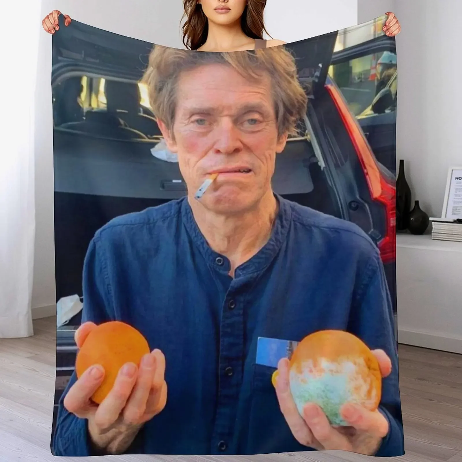 

Willem Dafoe Holding Oranges Throw Blanket Blankets Sofas Of Decoration Sofa Throw Luxury Designer cosplay anime Blankets