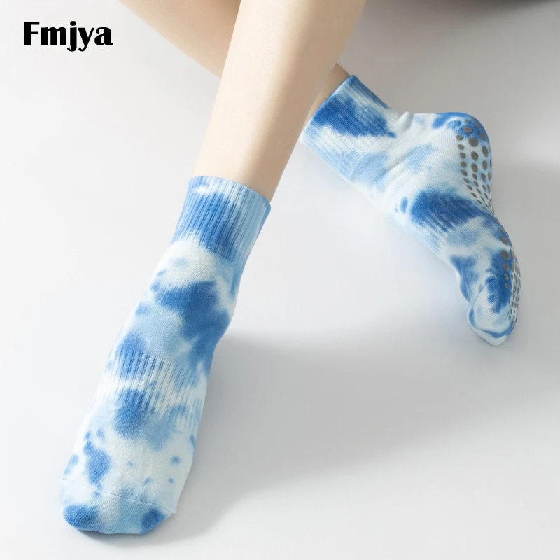 

Summer Socks Gradient Color Cotton Breathable Backless Round Head Non-slip Yoga Pilates Dance Fitness Sports Quarter Socks