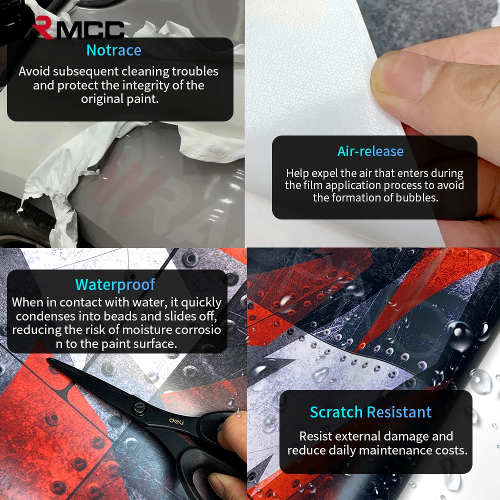 التمويه الفينيل التفاف الأفلام لوازم سيارة احباط ملصقات السيارات الخارجية أدوات التفاف طلاء مقاوم للماء الدراجات النارية غطاء الجسم #3