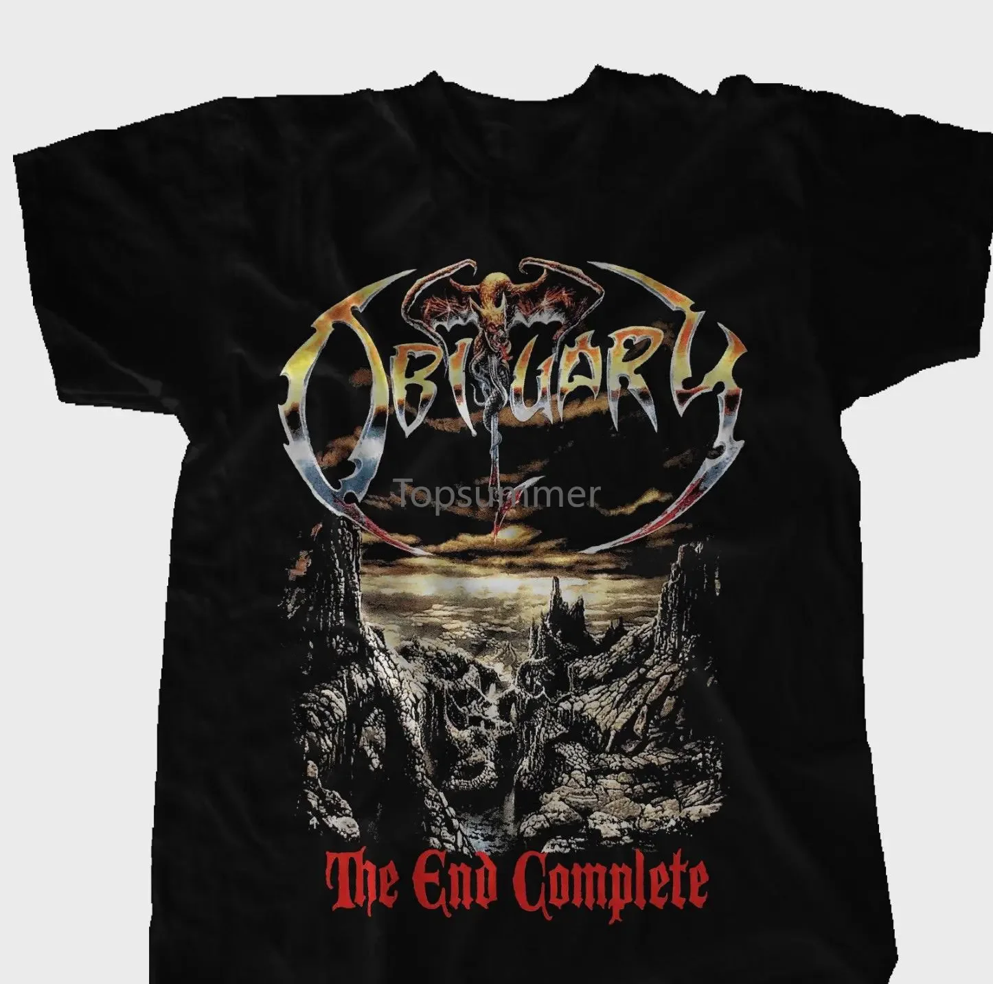 Футболка с коротким рукавом Obituary The End Complete American Death Metal Band, размеры от S до 6Xl, Летний стиль