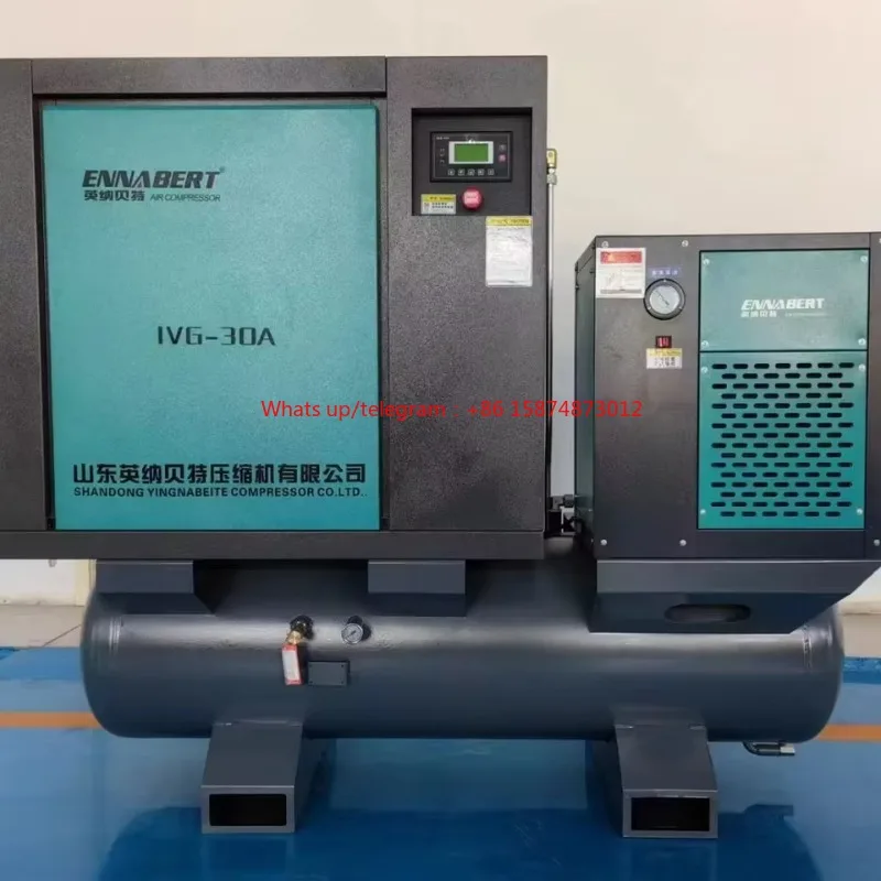

High Power 37kw 20bar Air Compressor Wet & Dry Two Tank Large Skid- Mounted Station for las er Cutting Machine New Condition