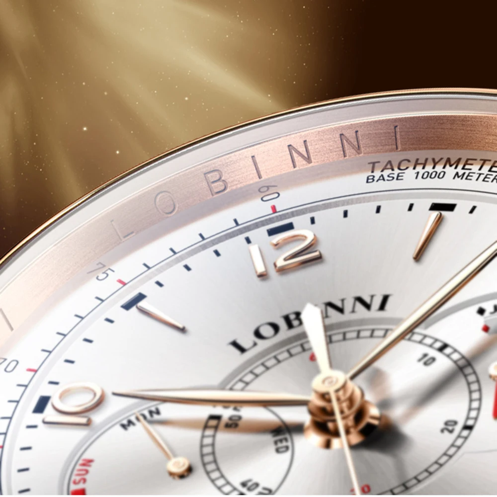 Lobinni мужские автоматические часы 42 мм механические наручные часы с сапфировым стеклом мультициферблат месяц неделя дата Miyota 9122