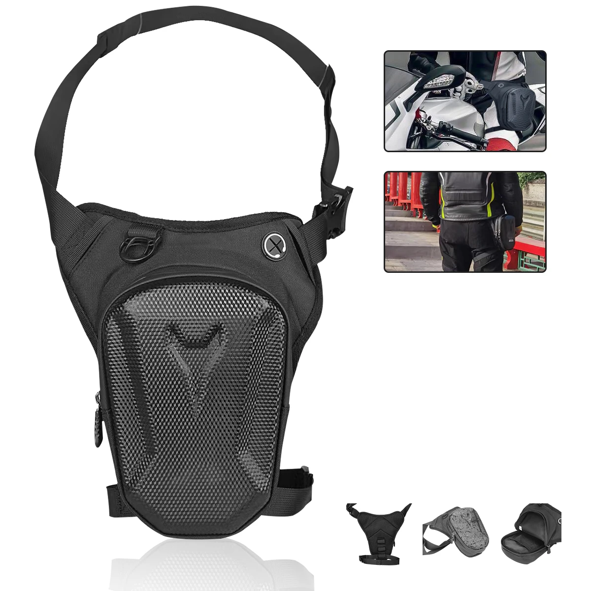 Nuevo bolso de lona para pierna para hombre, bandolera, riñonera, riñonera para viajes, senderismo, motociclismo