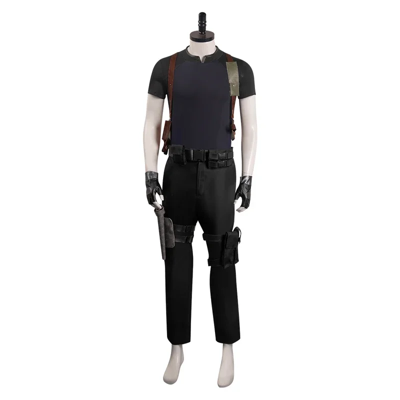 Evil 4 Remake Leon Scott Kennedy Costume Cosplay Cappotto Pantaloni Guanti Abiti Gioco per adulti Halloween Carnevale Party Suit Abbigliamento da uomo