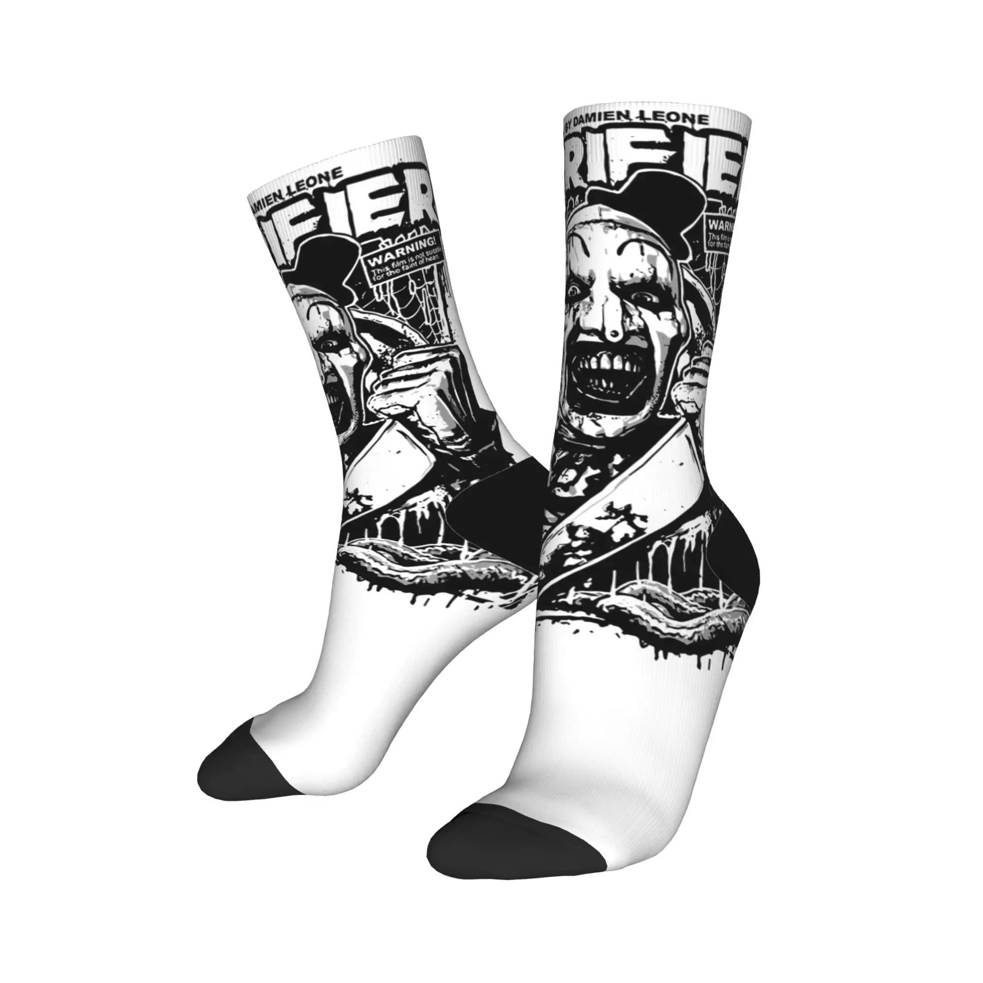 Winter Warm Crazy Design Unisex Terrifier Clown Horror Film Socks  Non-slip Soccer Socks