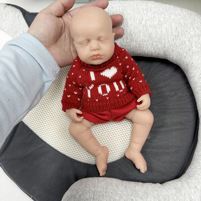 Boneca Reborn Loulou de 10'' com Pintura 3D Realista, Silicone Sólido Platina Super Macio, Flexível e Elástico de Alta Qualidade com Veias Visíveis