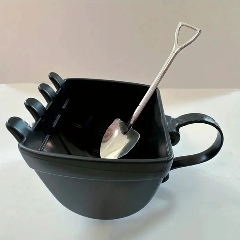 Coffee Cup Excavator Bucket Cup With Shovel Spoon Creatives Tea Cup Milk Coffee Cup Birthday Gift