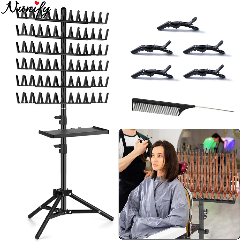 

Nunify Эффективная стойка для плетения волос, 144 колышки, подставка для плетения волос, двухсторонняя стойка для плетения с регулируемой высотой