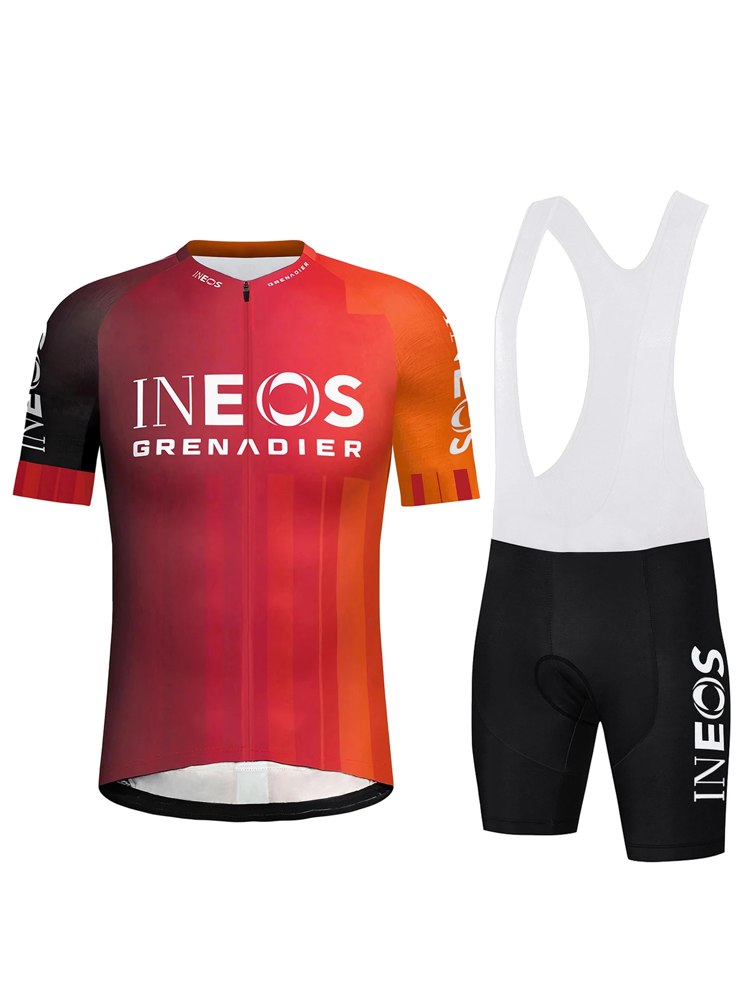 AliExpress NONE INEOS 2025 Men's Summer Team Professional Cycling Short Sleeve  Suit Cycling Top And Spongy Pad Bib Shorts