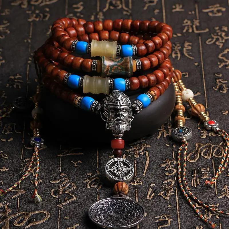 Natural camel bone bracelet Buddha beads 108 men's and women's fighting holy Buddha tee Tibetan exquisite accessories