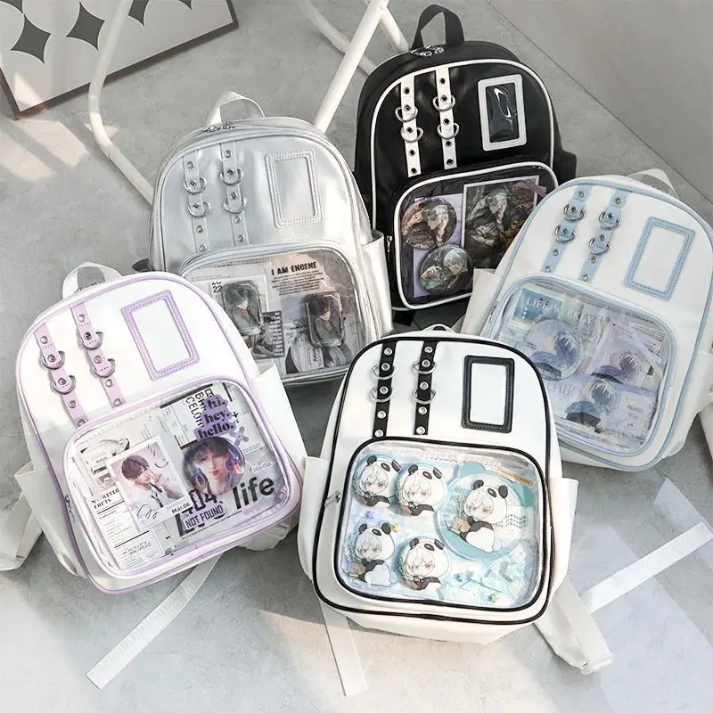 Richme Punk Women Backpacks 2025 New Designer Anime Badge Ita Bags Female Large Capacity JK Students Commute Mochilas Para Mujer