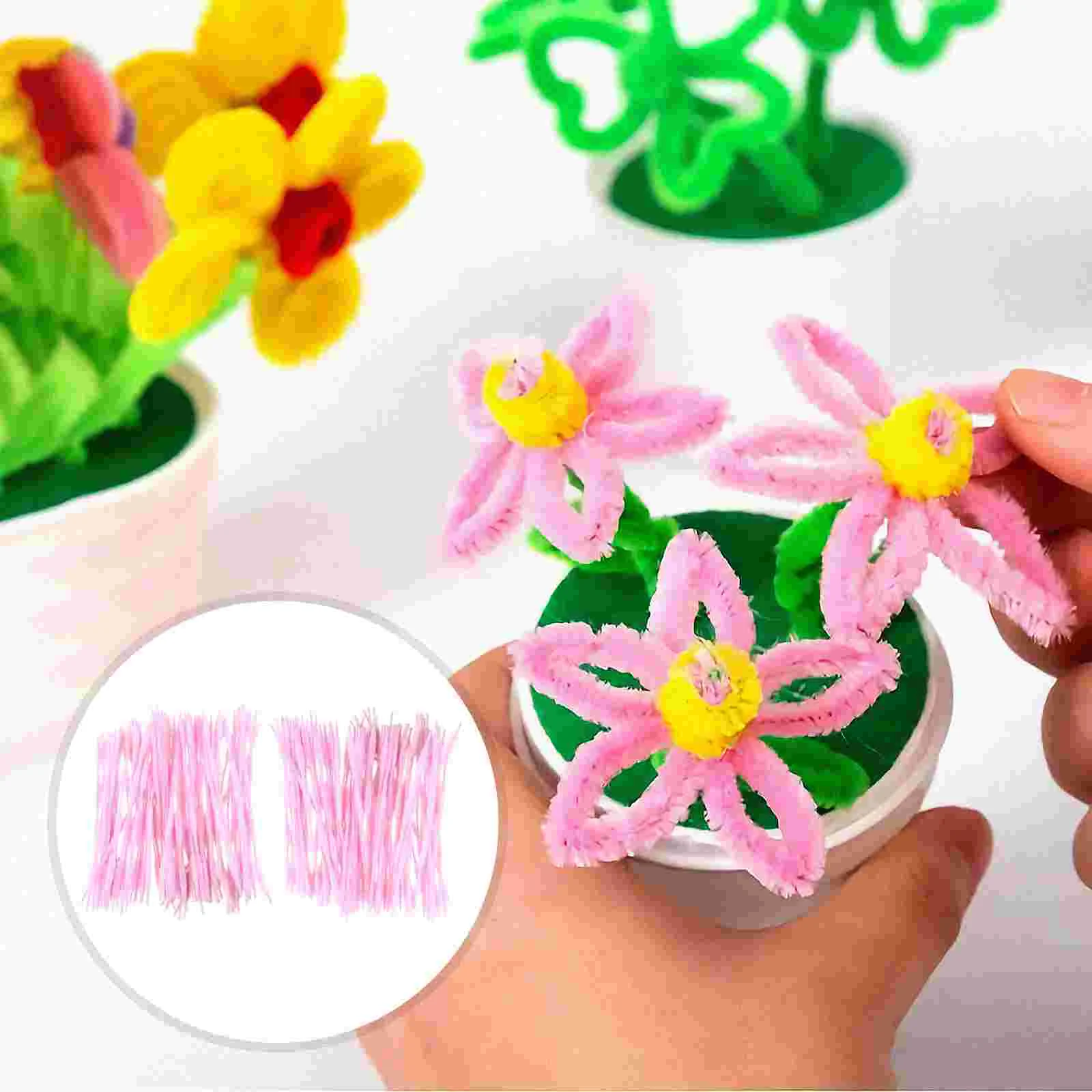 200 Pcs Toy Wave Twist Stick DIY Twistable Strips Plush Making Supplies Stems Pink Twisted Child