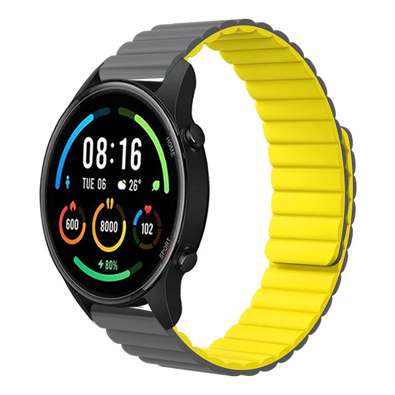 المغناطيسي سيليكون حزام الساعات ل شاومي ساعة S2 S1 برو نشط/color2 حزام استبدال سوار لهواوي ساعة GT3 برو 46 مللي متر