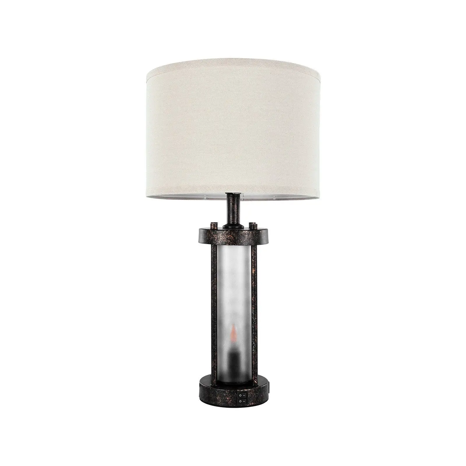 

Table Lamps Set of 2 Farmhouse Bedside Nightstand Lamps with USB Ports