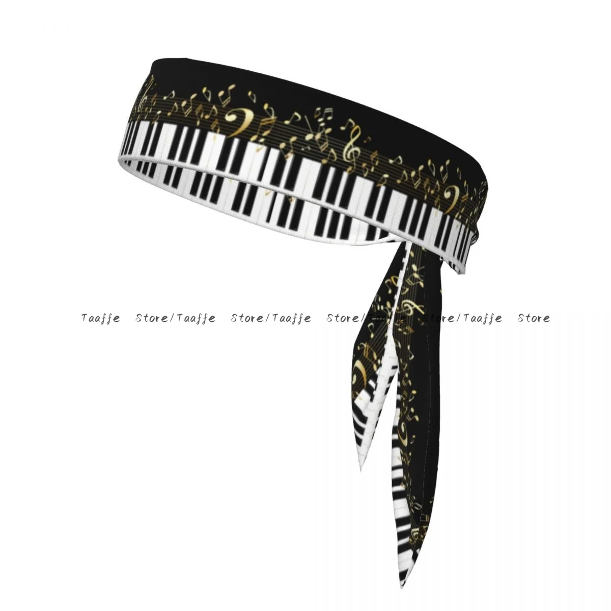 

Sweatband Bandanas Piano Keyboard And Musical Notes Hairband Head Tie Sports Headband Hair Accessories