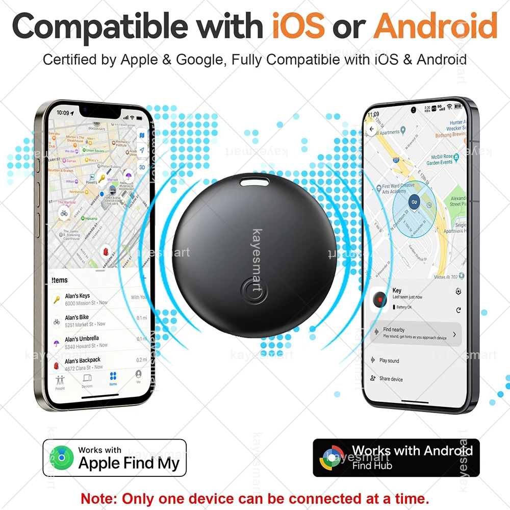 Picture 3: Dual System Tracker Smart Tag Bluetooth Tracker Item Finder Keys Locator for iOS Apple Find My or Android Google Find Hub APP