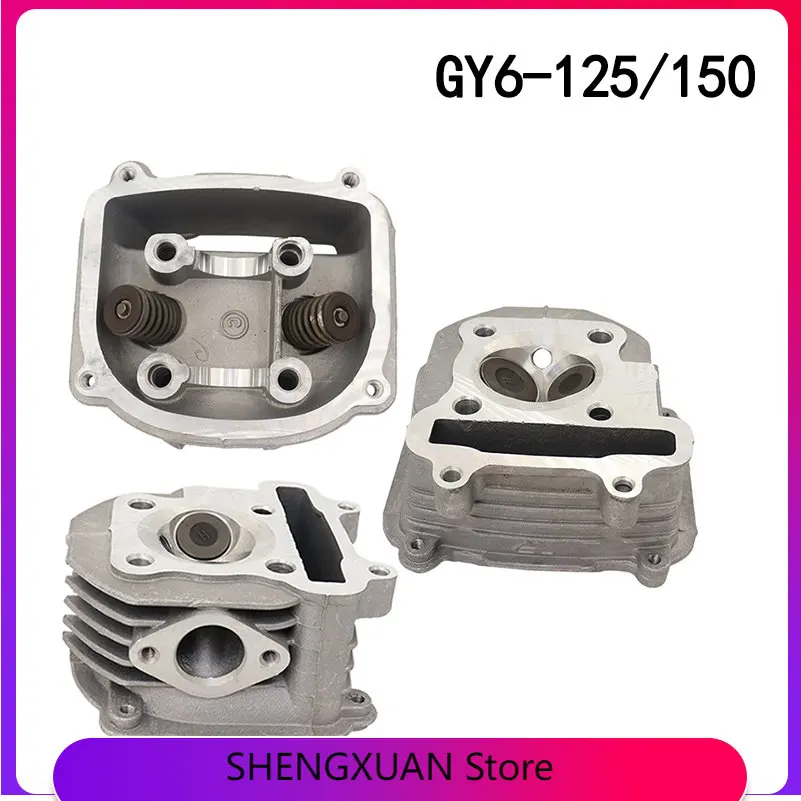 GY6 125cc 150cc Cylinder Head Assembly 52.5mm 57.4mm Scooter Moped ATV GO KART 152QMI 1P52QMI