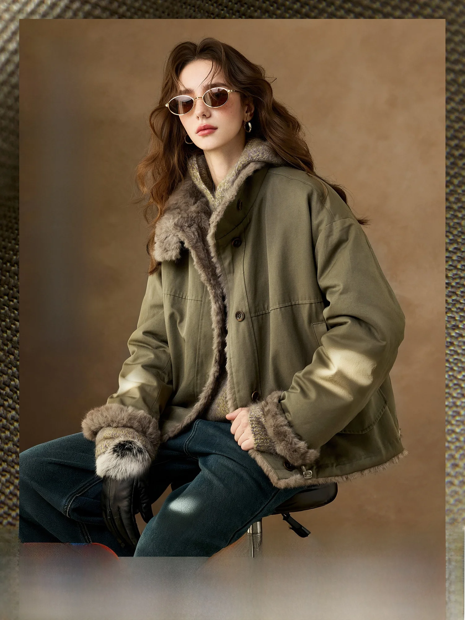 

Двусторонняя женская парка-пальто Pumpkin Valley, зима 2025, новая теплая модель с искусственным мехом, в стиле Barn Sle Ring Bearer