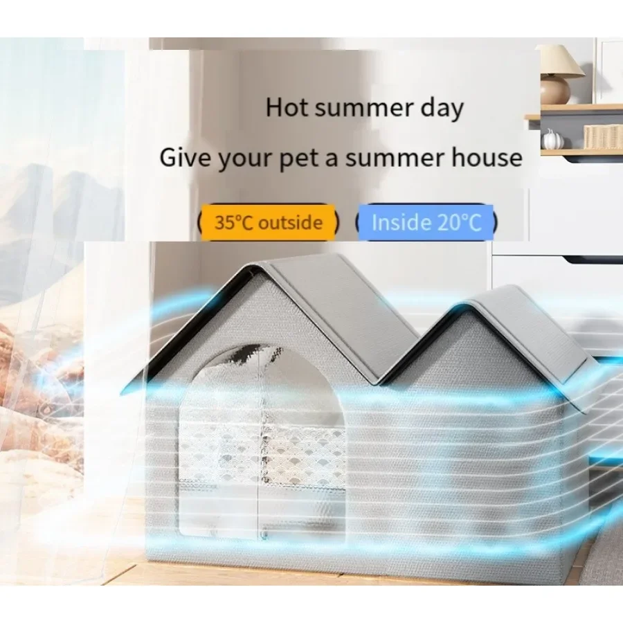 บ้านเครื่องปรับอากาศแมวฤดูร้อน Cat Cooling เครื่องมือ Nest สุนัข Igloo สุนัข Four Seasons Cat สัตว์เลี้ยง Igloo