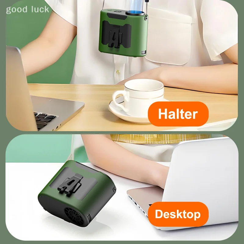 Ventilador de cintura portátil, ventilador recargable para acampar al aire libre de larga duración y alta potencia con batería de 10000/20000mAh