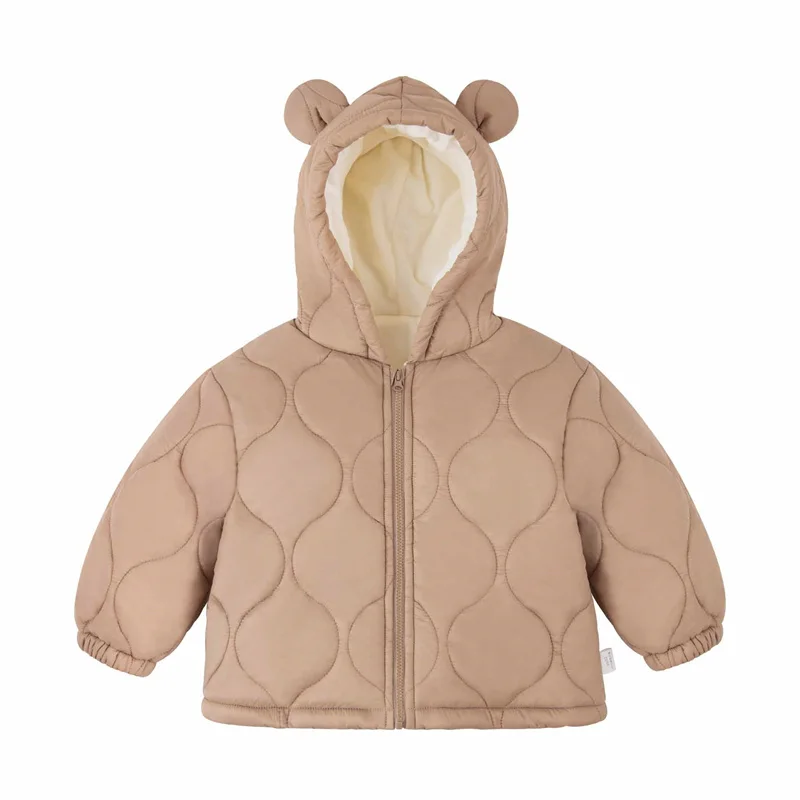 Jongens gewatteerde dikke katoenen kleding meisjes warme kapmantel baby winter bovenkleding nieuwe rits casual jas kinderen eenvoudige parka's