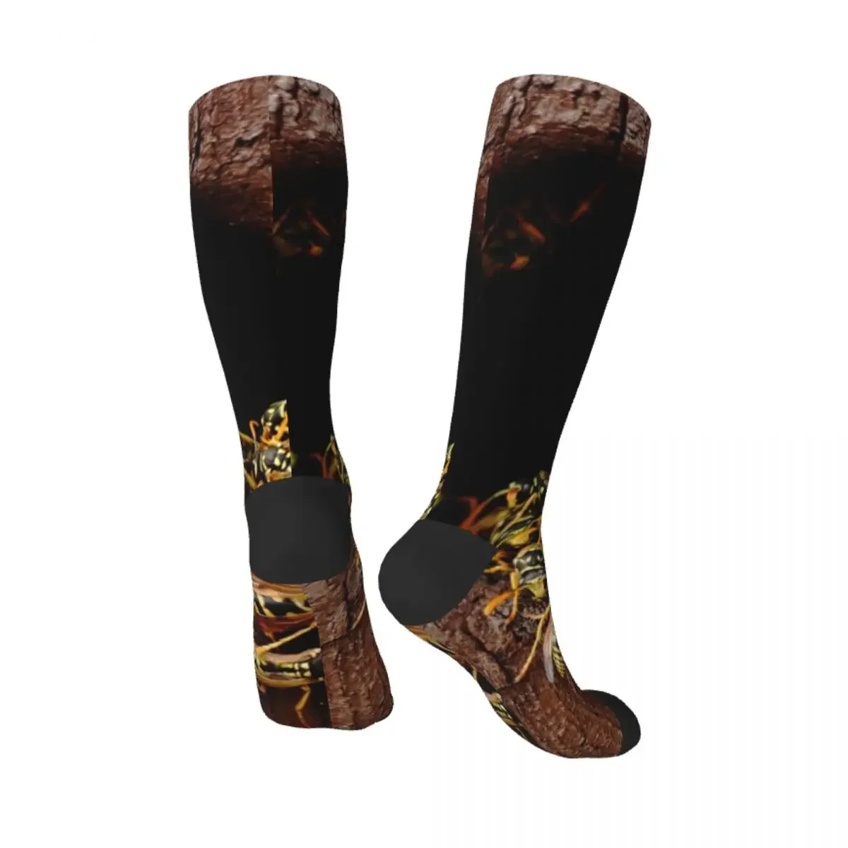 Wasps nest in the wood hole - aggressive wasps going out from the nest Socks snow kids Mens Socks Women's