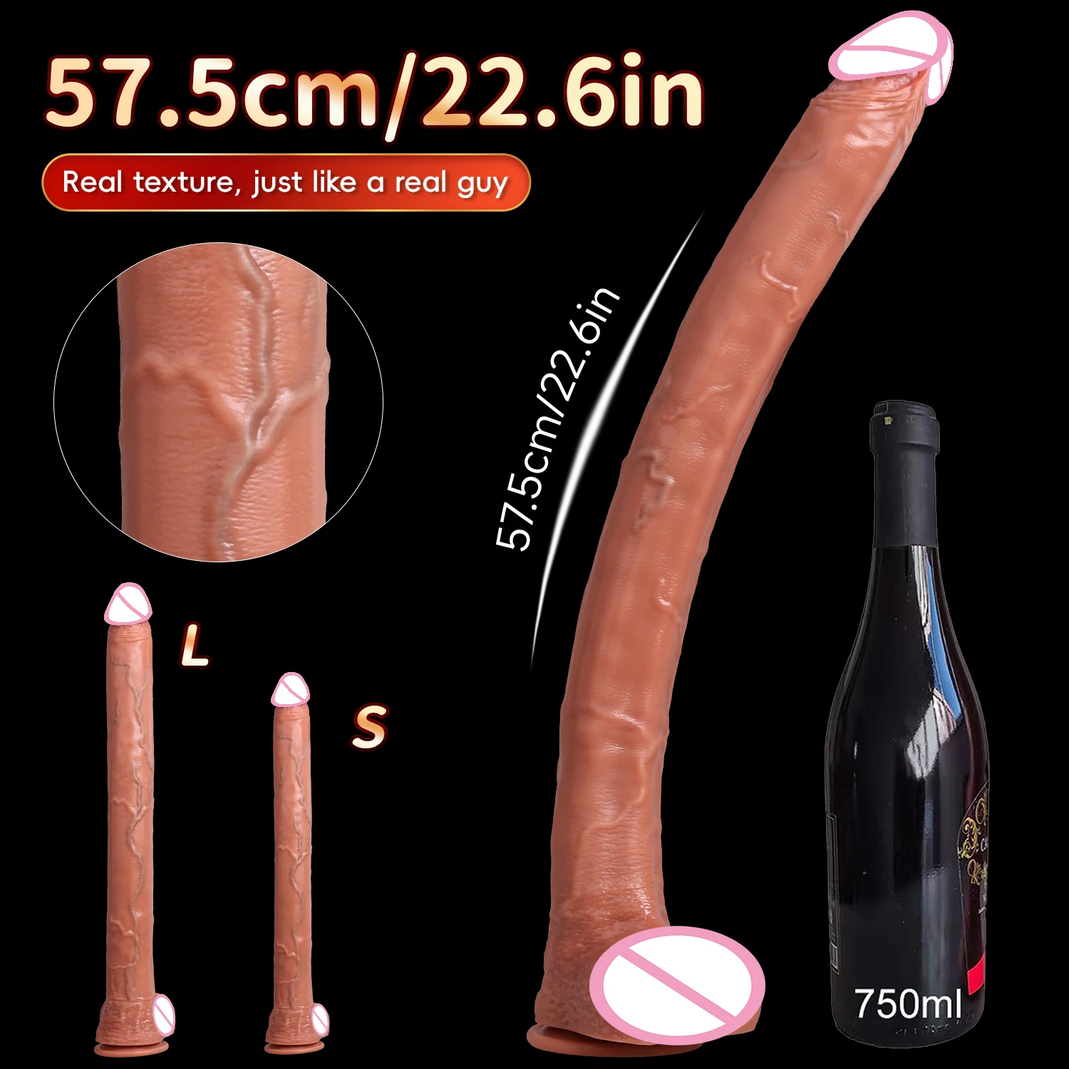 Super Long Skin Dildo Penis Medical Silicone Realistic SexToy For Women Masturbator Makeup Dildo Strapon Suction Cup Dick Adults view 2