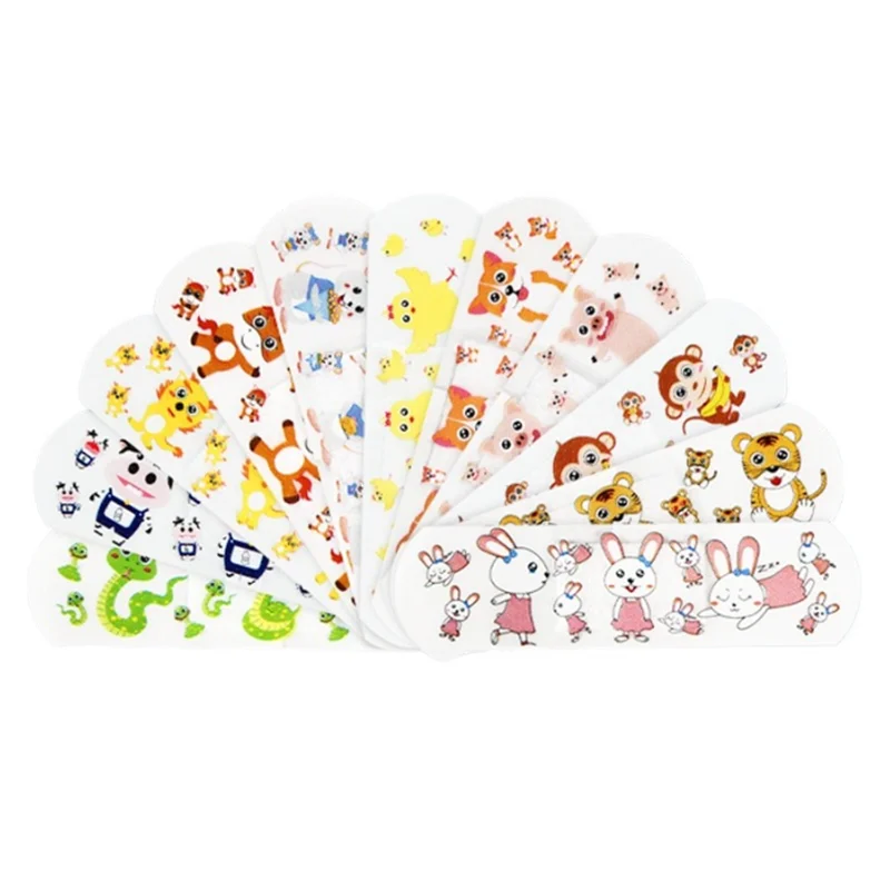 120Pcs/Set 100Pcs/Set Cartoon Plasters for Children Kids Band Aid Cute First Aid Adhesive Bandages Skin Wound Dressing Patch