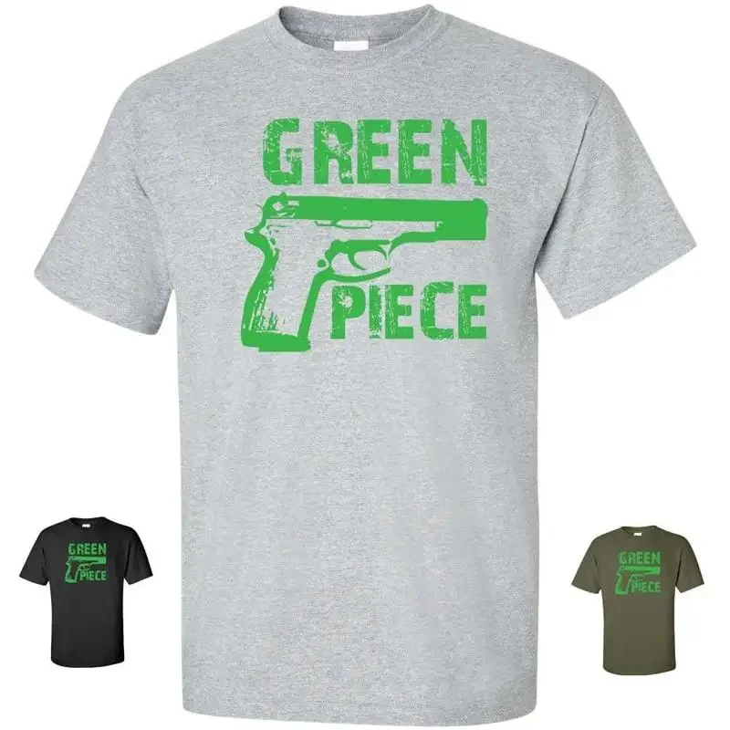 GREEN PIECE Guns Gun Pistol 2nd Amendment Second Rights T Shirt 126