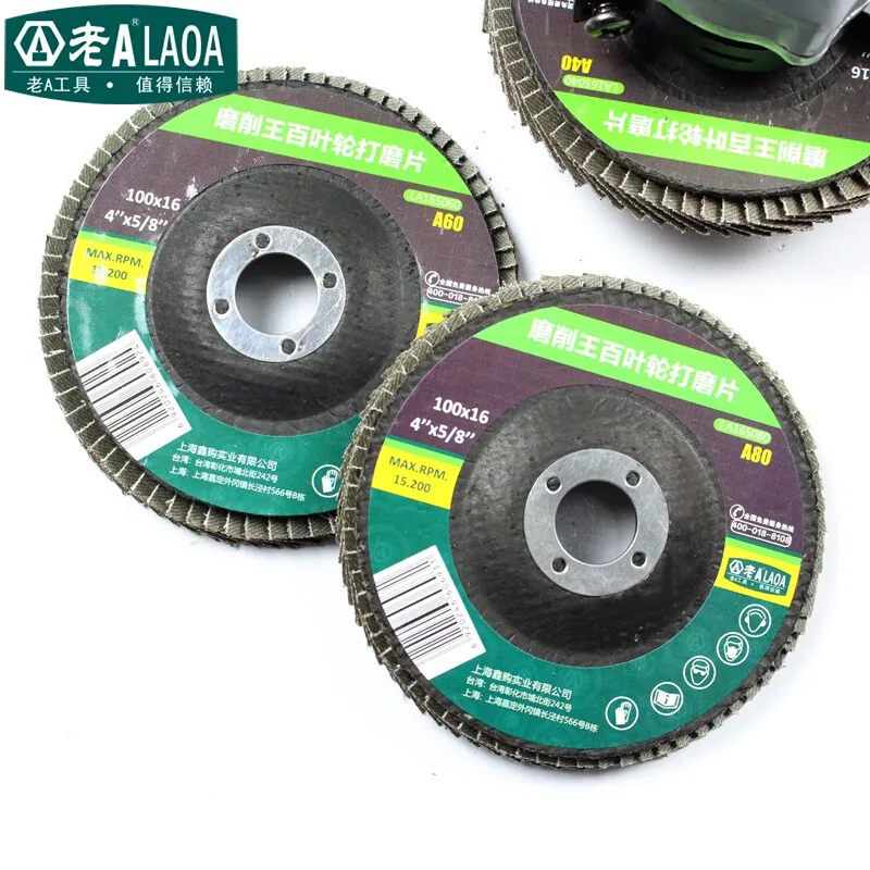 LAOA 1PCS 100mm Professional Flap Discs Sanding Discs Grit Grinding Wheels Blades For Angle Grinder Wood Abrasive Tools