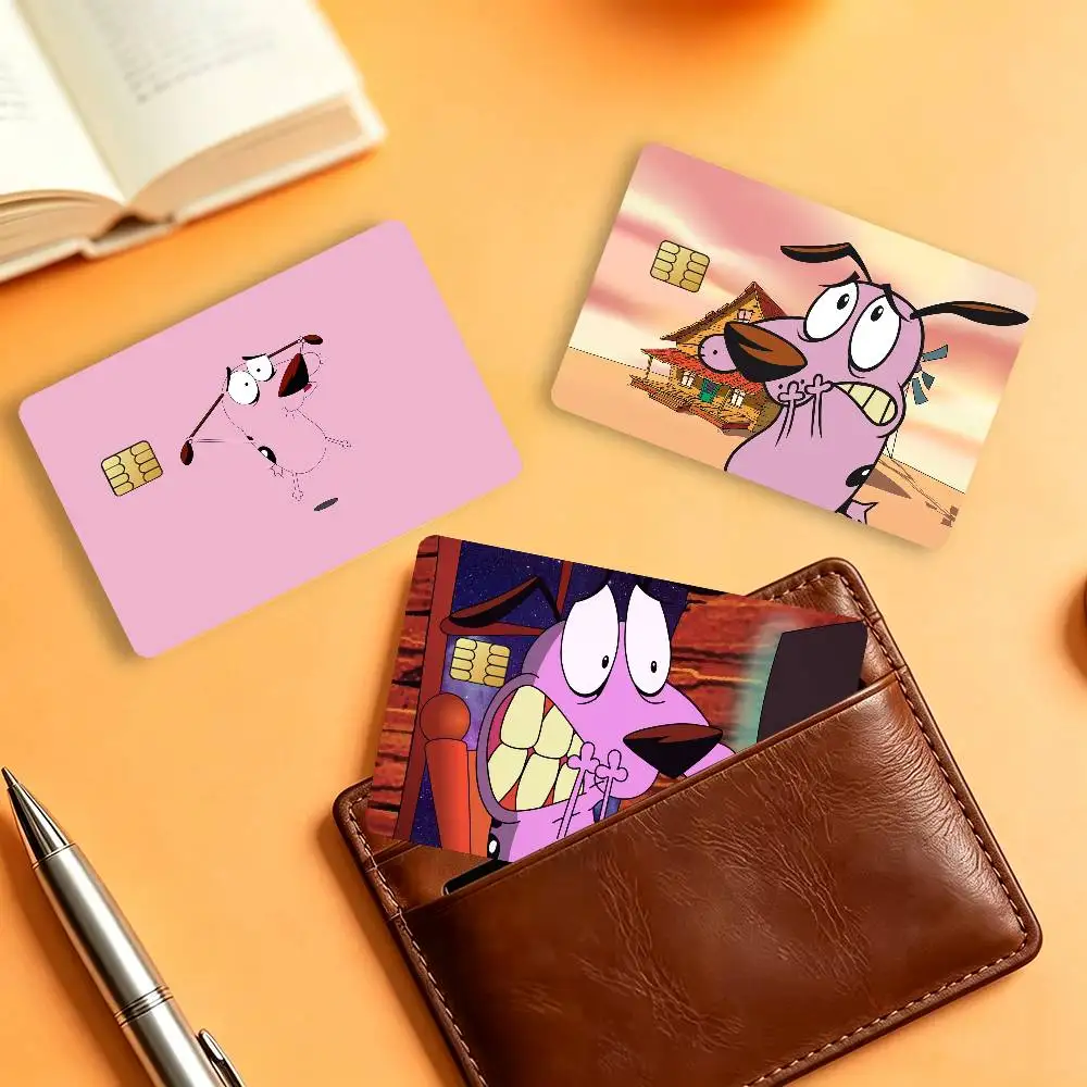 Funny C-Courage The C-Cowardly Beagle Waterproof Card Stickers For Credit Cards Debit Cards And Transit Cards 4pcs