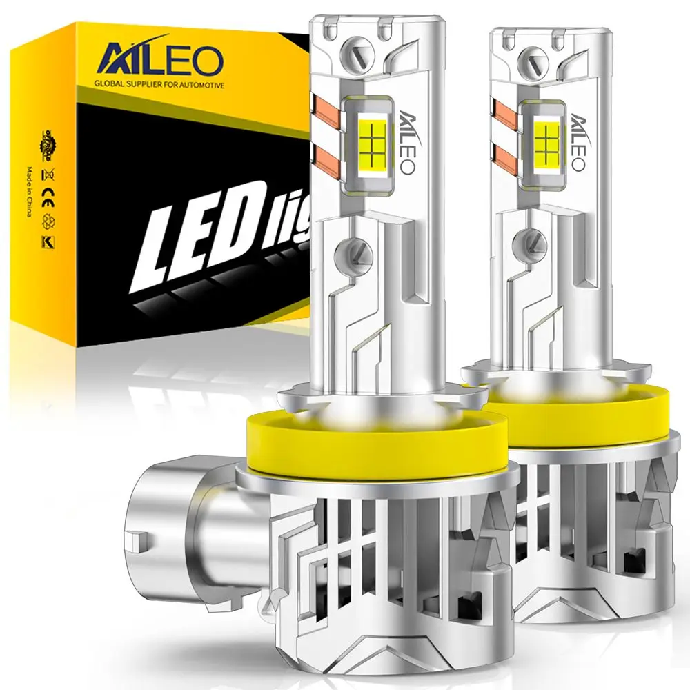 AILEO 2 PCS H11 LED H8 LED H9 Headlight Bulbs 100W 24000LM 6500K CANBUS LED H11 Wireless Plug And Play Car Headlight Bulbs
