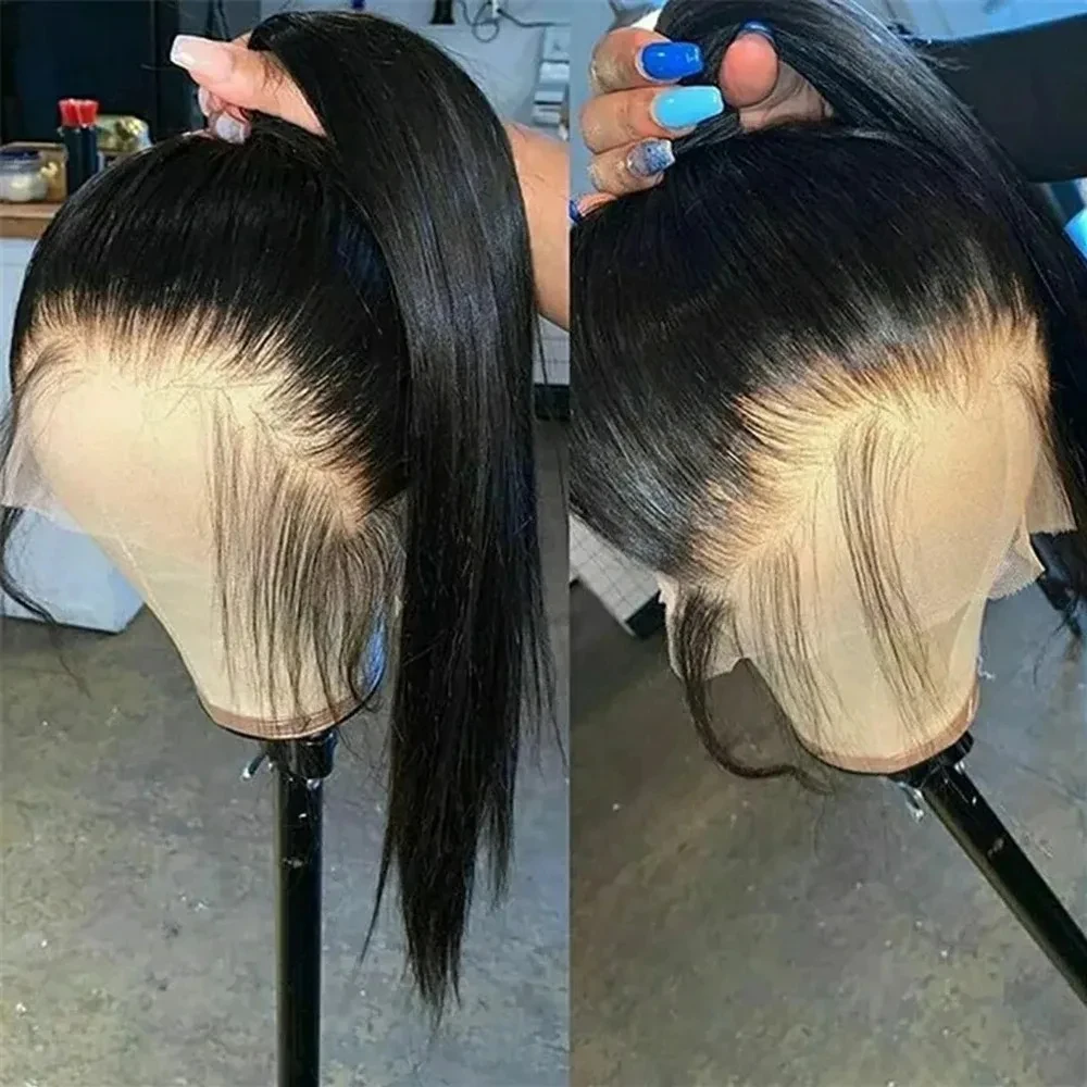 

210 250% 360 Full HD Lace Wig Human Hair Pre plucked 30 inch Human Hair Wigs Bone Straight HD Lace Frontal Wig 13x6 For Women