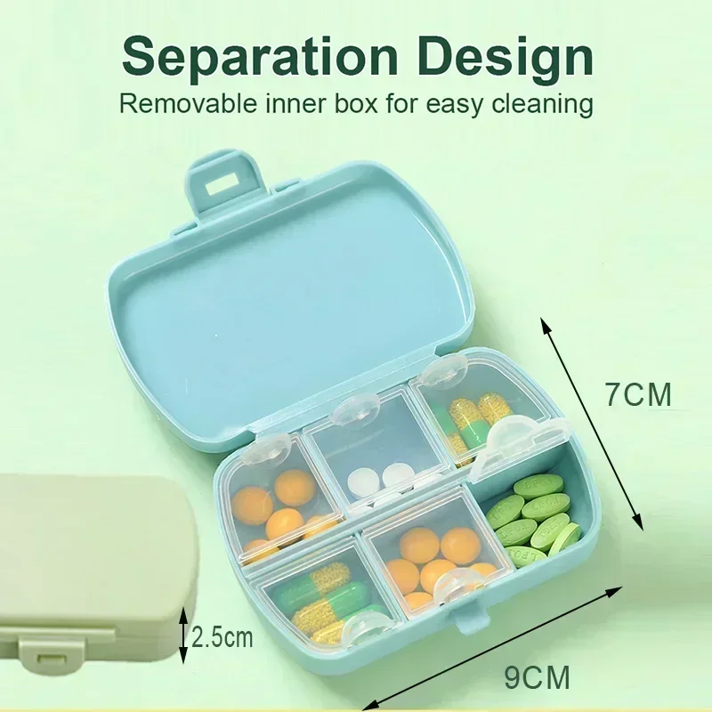 Portable Medicine Storage Box Organizer Container for Travel Pill Box with Seal Ring Small Box for Tablets Pills Storage Case