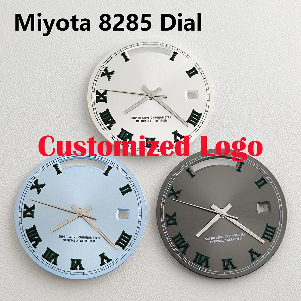 

Miyota 8285 Dial 31mm Watch Dial Black green Roman dial Green Luminous dial Fit Miyota 8285 movement watch accessories