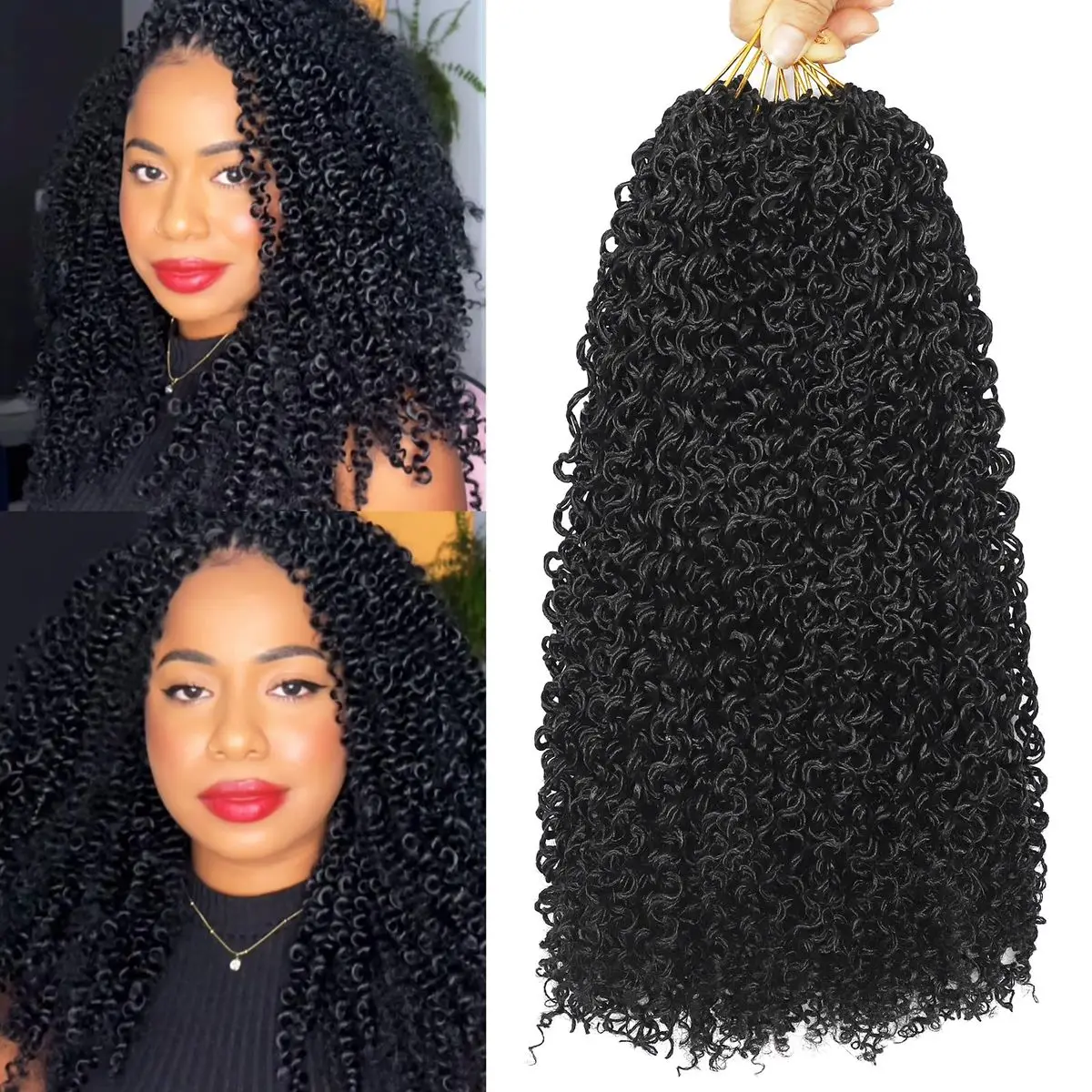 

Волосы Yanky Twist, вязанные крючком человеческие волосы для чернокожих женщин, длинные богемные плетения волос, стиль бабочки, вязанные крючком косы, наращивание волос