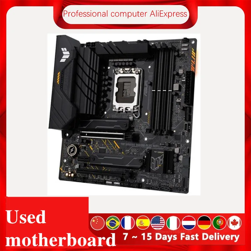 Used For Asus TUF GAMING B660M-PLUS WIFI Original Desktop B660 Motherboard DDR4 LGA 1700 Support 12400F 12400 i3 12100F