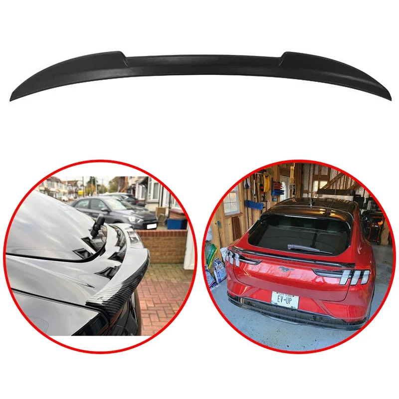 

For Ford Mustang Mach-E Mach E 2021 2022 Up High Quality ABS Rear Wing Spoiler Glossy Black or Carbon Fiber Look Body Kit