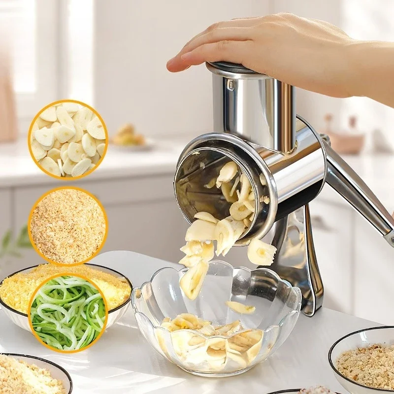 Multi Function Nut and Spice Grinder Stainless Steel Peanut Crusher with Cheese Garlic Slicer Walnut Mill Kitchen Tool Machine
