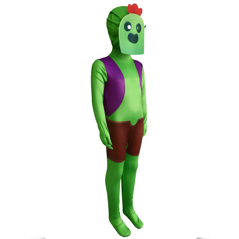 Brawl Spike‌ Leon‌ Crow‌ Cosplay Costume For Teenager Adult Halloween Party Game Jumpsuit Cartoon Clothes Zentai Suit Mask