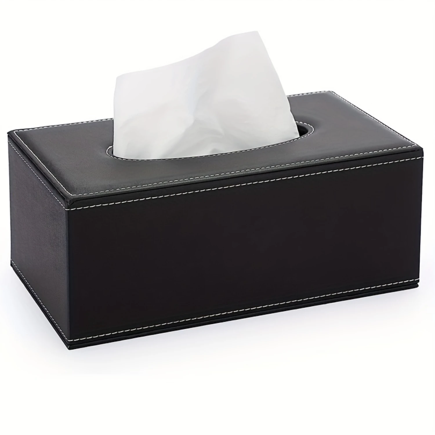 1pc Elegant Faux Leather Tissue Box Cover - Sleek Lid Design - Perfect for , Office, or Car Decor - Portable & Durable Napkin Or