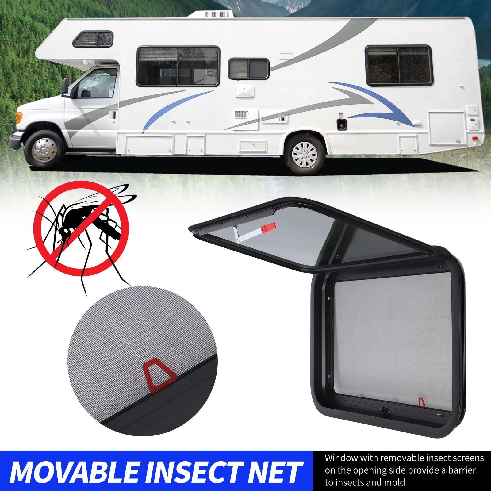 창문 자외선 차단 RV 창문 산화 방지 알루미늄 합금 프레임 트림 포함 모터홈용