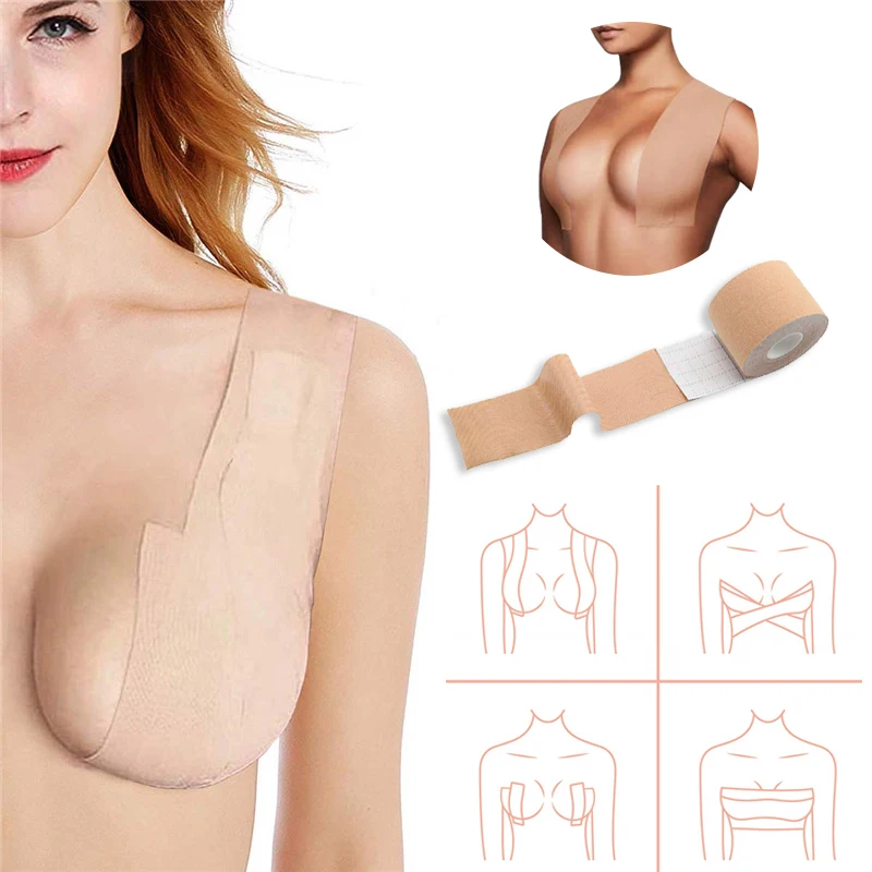 1 Roll Boob Tape Tepel Covers Voor Vrouwen Push Up Bh Sexy Body Onzichtbare Sticky Strapless Zelfklevende Bras Lift Up Intimates 5M Nieuwe