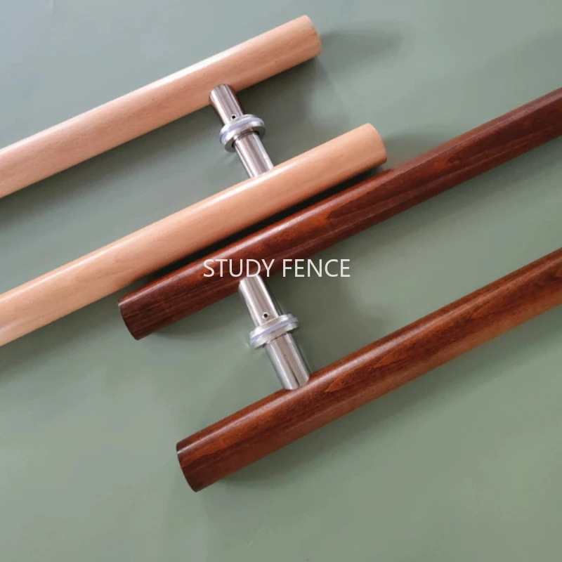 Glass Door Wooden Handle Pull Solid Wooden Door Handle Coffee Shop/hotel Door Handle Total Length 400mm, Hole Spacing 250mm