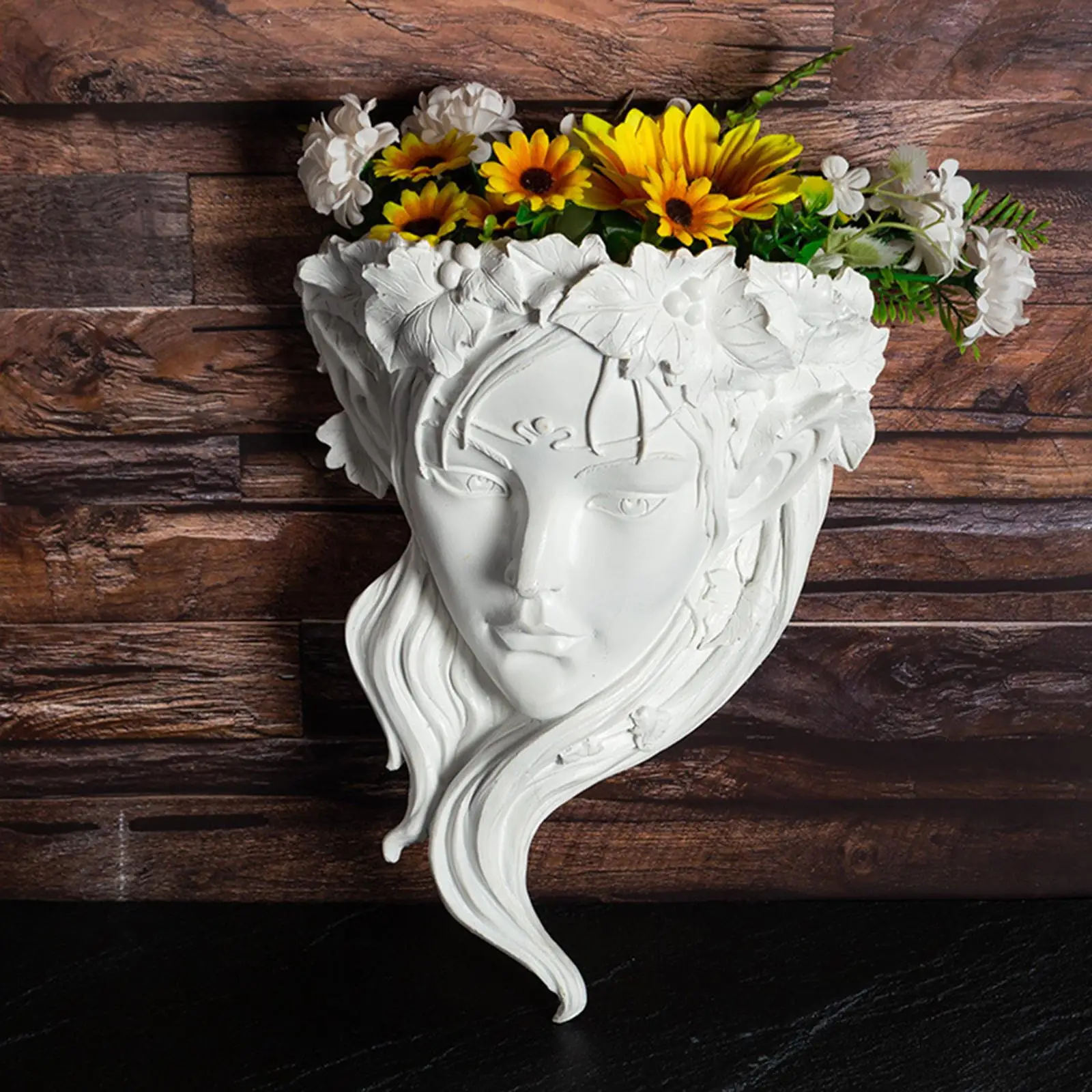 Wall Planter Cute Decorative Goddess Head Planters Pots Head Planter Decor Wall Art Decoration for Faux Plants Home Living Room