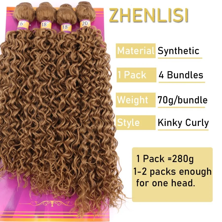 تسليط الضوء على العسل شقراء الأفرو غريب مجعد الشعر الاصطناعية نسج 4 حزم 16 18 18 20 بوصة جيري الضفيرة الاصطناعية لحمة شعر ملحقات